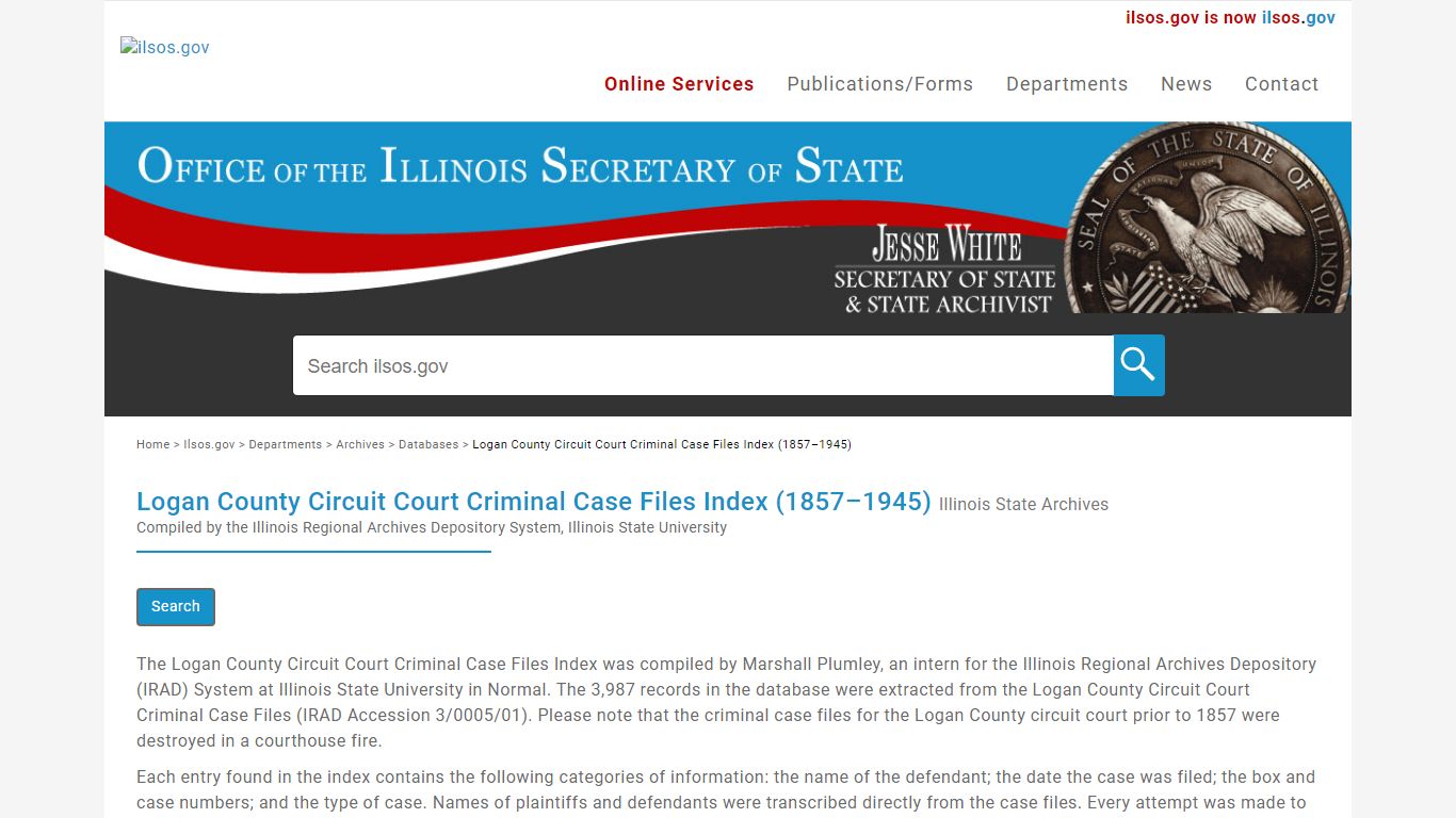 Logan County Circuit Court Criminal Case Files Index (1857 ...